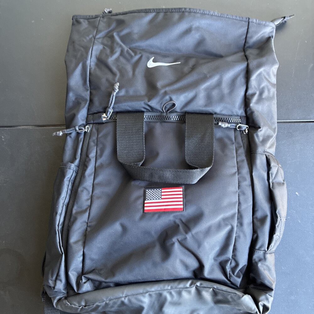 Nike Olympics Tokyo 2020 Backpack Black Front Zipper Sports USA United States